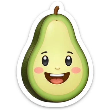 a cute happy avocado sticker