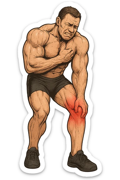 BODYBUILDER CHE HA DOLORI AI LEGAMENTI, SI è INFORTUNATO CON L'ALLENAMENTO sticker