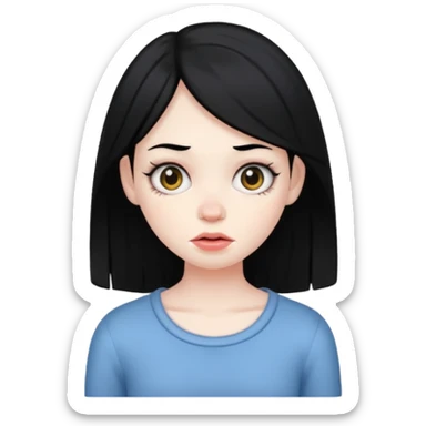 Ugly girl with black hair sticker