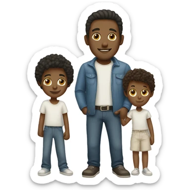 White single man with three children sticker