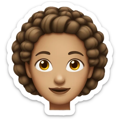 woman with brown hair, light skin and with a special hairstyle like a bun sticker