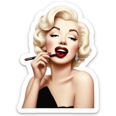 marilyn monroe applying lipstick sticker
