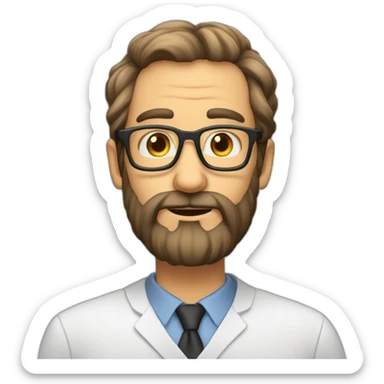 “thinning hair” full Bearded professor thin glasses sticker