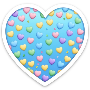 pastel heart with a pastel rainbow confetti sticker