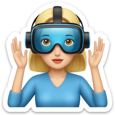 VR wearing woman sticker