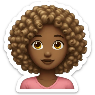 curly girl witn heart sticker