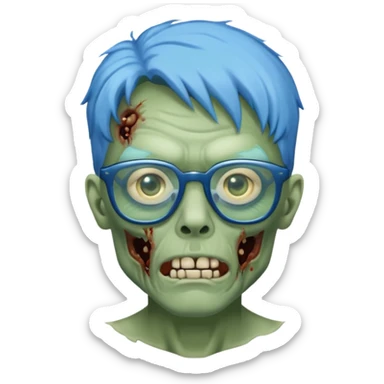 zombie with blue glasses sticker
