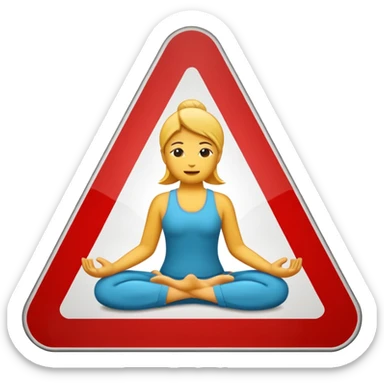traffic sign style emoji of no yoga allowed sticker