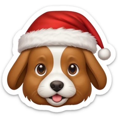 Dog with Santa hat  sticker