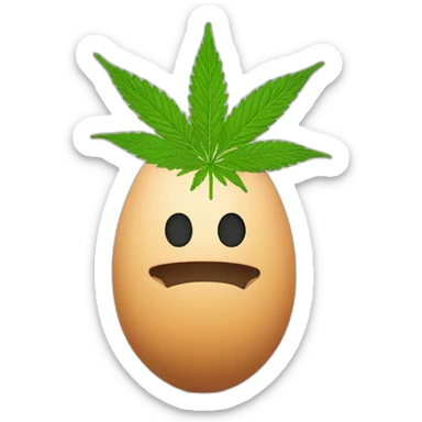 marijuana cartoon egg sticker