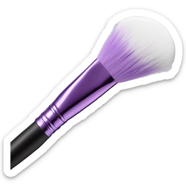 White to light purple metallic ombré makeup brush  sticker