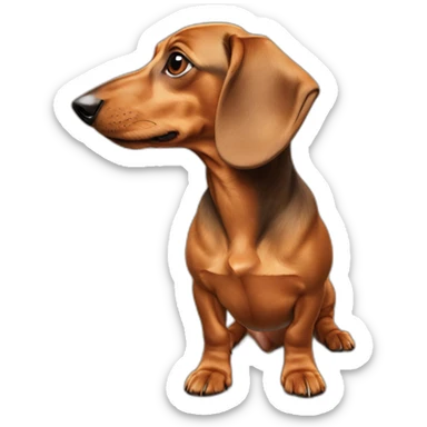 Dog head reality dachshund Looks to the left side 180 Degrees sticker