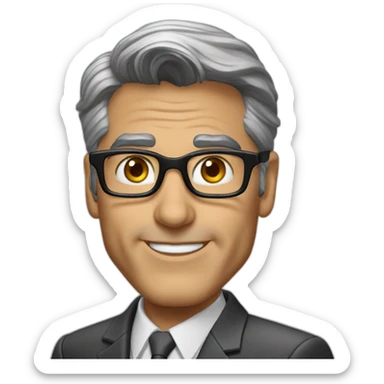 George clooney innovation consultant wearing glasses sticker