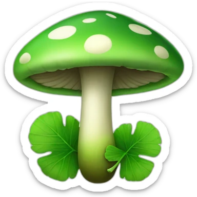 Green Mushroom with V leaves sticker