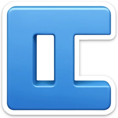 capital letter "L" printed in blue color square shape in center sticker