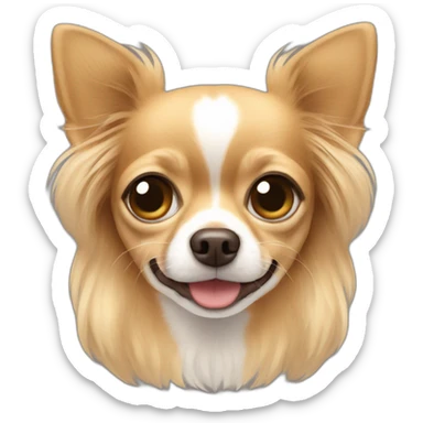 Long hair Chihuahua with light brown face sticker