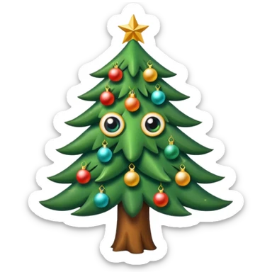 CREA UNA IMAGEN DE UN ARBOL DE NAVIDAD CON OJOS Y BOCA sticker