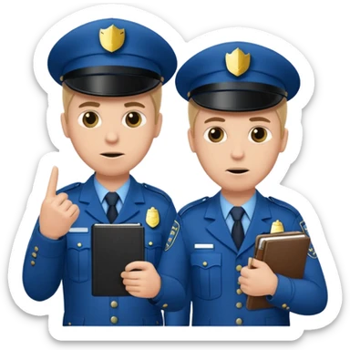 show two british policemen, with one who looks like Nicolas Angel from Hot Fuzz holding a notebook, pointing at the other and saying "what he said" sticker