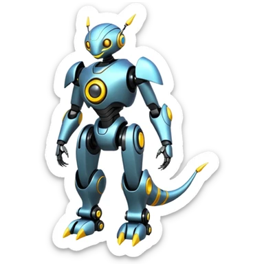 Modern Cyber Lombax-Fakémon-creature, full body sticker