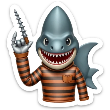 Freddy Krueger shark finger glove sticker
