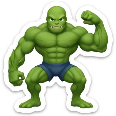 GOON with each letter shaped with defined, rounded muscles inspired by the green character's limbs, strong and flexed look sticker