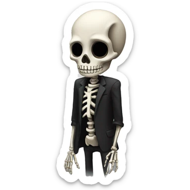 Me turning into a skeleton waiting for my friend sticker