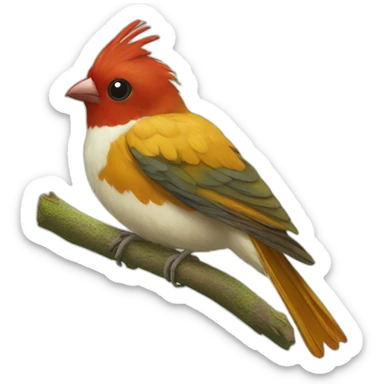 papillan sur un oiseau  sticker