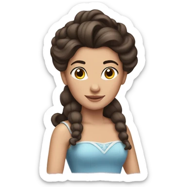 brunette princess with hair up sticker
