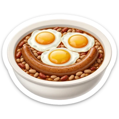 English Breakfast: Sausage and beans bowl















 sticker