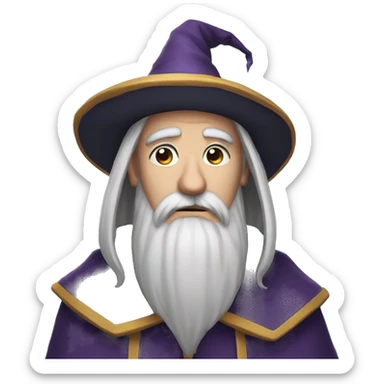 A single Very Sad wizard sticker