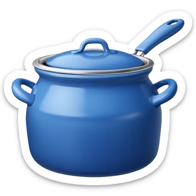 an empty blue kitchen pot sticker