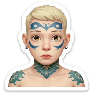 bufo with a neck tattoo of 32.60 sticker