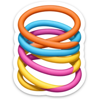 hair tie for tying hair，colourful，三根叠在一起，交错着叠 sticker