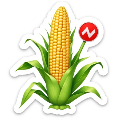 A corn with a forbidden sign over it sticker