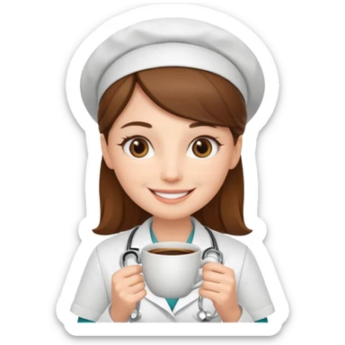 nurse holding drink sticker
