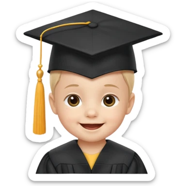 baby wearing a graduation hat, feels happy, age 3-5 kid
just need face and hat sticker