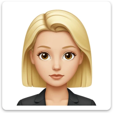 White girl with slick back hair and blonde highlights  sticker