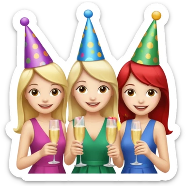 group of girls ready for a bacheloret party sticker