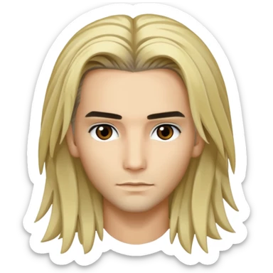 Bill Kaulitz with blonde long hair, brown eyes sticker