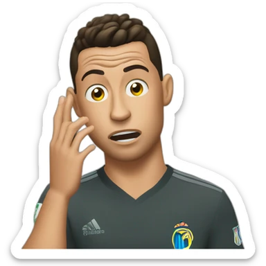 Ronaldo shocked with is hand on his face sticker
