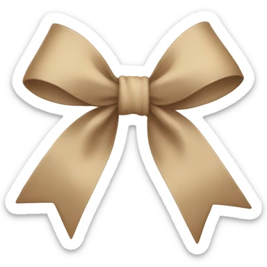Beige bow sticker