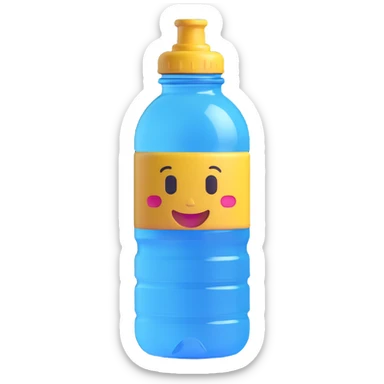 a bottle of water, 3D emoji style sticker