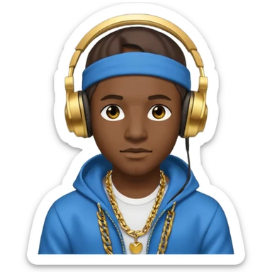 Avatar rapper with headphones  sticker