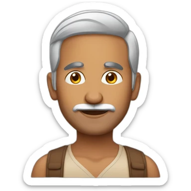 mature indian man with white stubble sticker