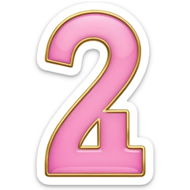 number four in pink and golden  sticker