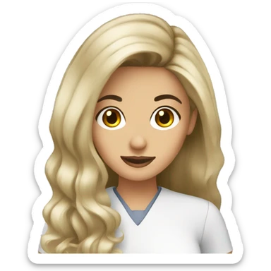 Nail tech with dark hair sticker