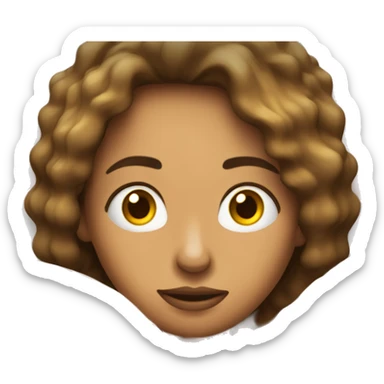 chica de pelo rizo sentada en una cama  sticker