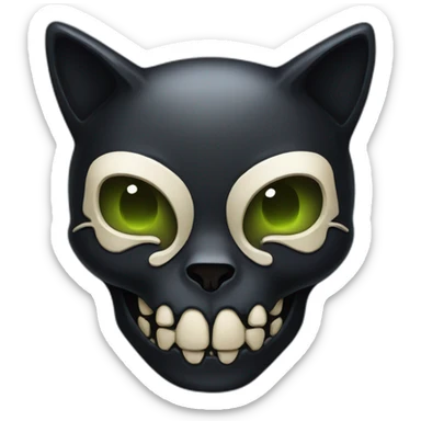 Black-cat-skull sticker