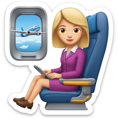 woman passanger in plane seat sticker