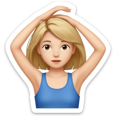 girl with armpit length hair and has peekaboo hair color model  sticker